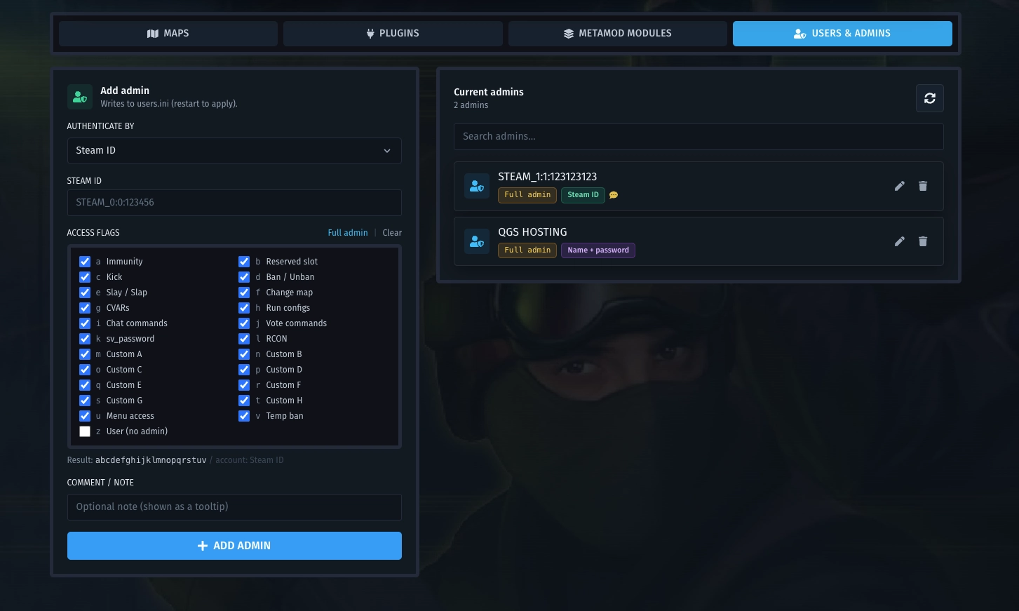 Gestione admin