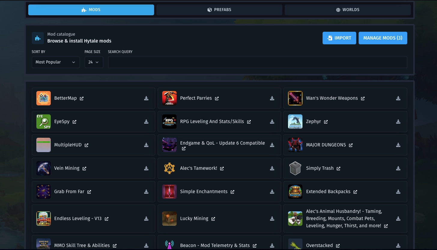 Instaler Hytale modova