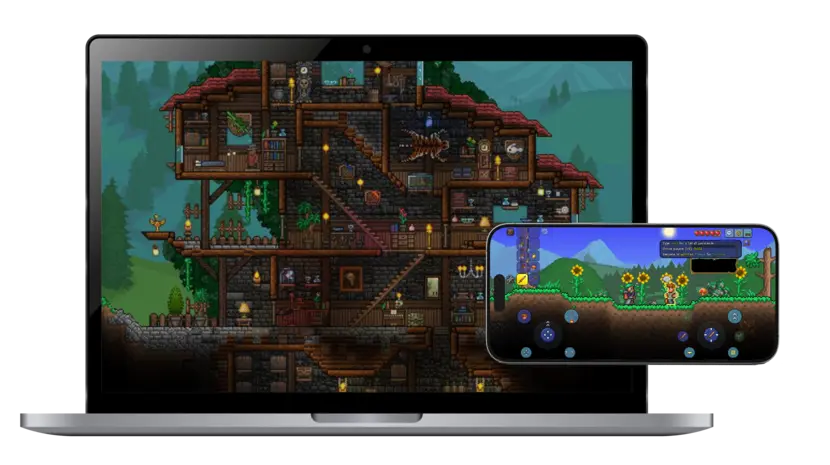 Crossplay di Terraria tra giocatori PC e mobile su un server QGS
